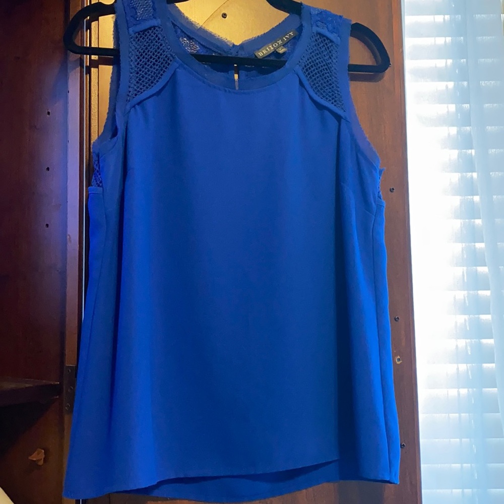 Blue Brixon Ivy blouse with cutouts, sz M